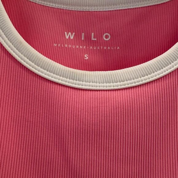 Wilo The Label Pink Ribbed Active Wear Athletic Sports Bra Top Sz S NWT - Picture 6 of 9